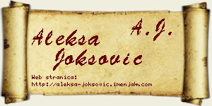 Aleksa Joksović vizit kartica